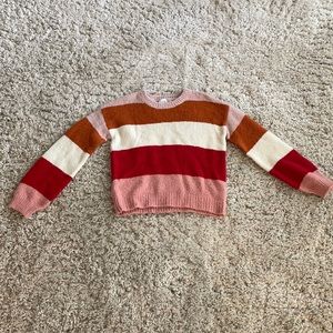 Multi-colored striped sweater/ size small/ soft